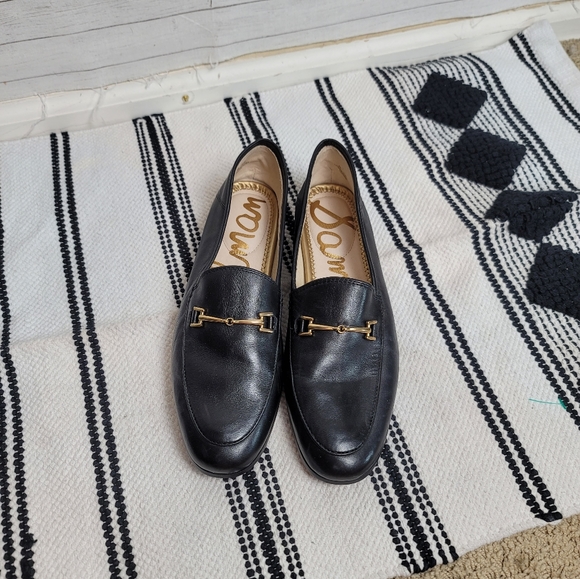 SAM EDELMAN LORAINE BLACK LEATHER LOAFER, SZ 7.5 - Picture 1 of 13